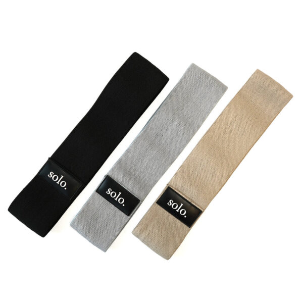 Solo Fabric Resistance Band Set (Black, Grey, Sand) Solo Fabric Resistance Band Set (Black, Grey, Sand)